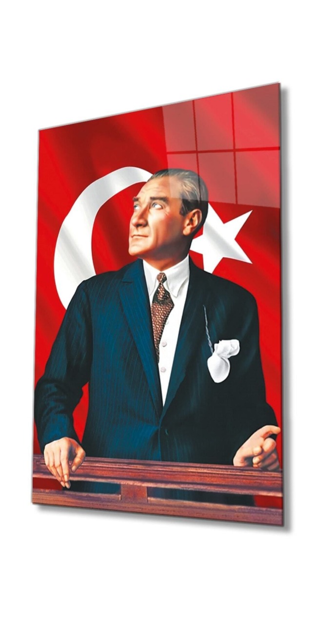 Atatürk Cam Tablo 4 mm Dayanıklı Temperli Cam