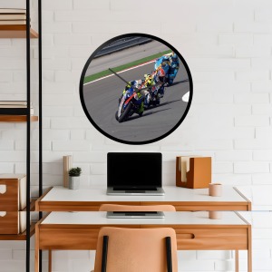 İkonik Spor Fotoğrafları Yuvarlak Kanvas Duvar Saati 109
