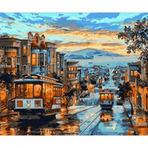  Tramvay Sayılarla Boyama Seti Kasnaklı  40 x 50