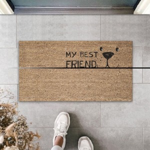Dijital Baskı Kalitesi Kahverengi My Best Friend Dekoratif Kapı Paspası