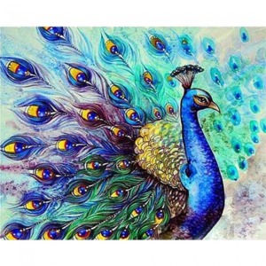  Bereket Tavus Kuşu Sayılarla Boyama Seti Kasnaklı  40 x 50