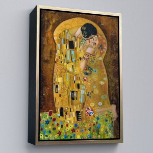 Çerçeveli Gustav Klimt'İn The Kiss İsimli Eseri Kanvas Tablo-5128