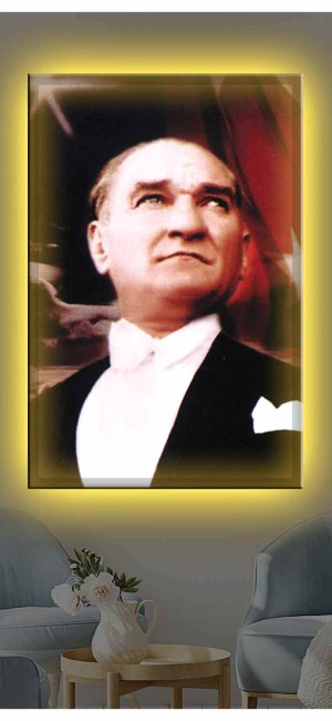 EN GÜZEL ATATÜRK LEDLİ KANVAS TABLO