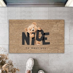 Dijital Baskı Kahverengi Ayıcık Tedy Bear Nice Kapı Paspası Ps1172