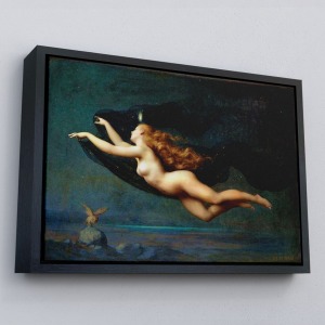 Çerçeveli La Nuit By Auguste Raynaud Kanvas Duvar Sanatı Tablo, Klasik Sanat-5406