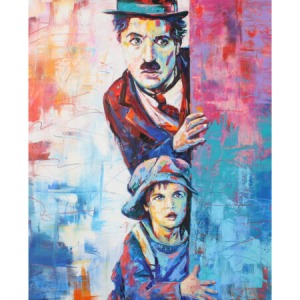  Charlie Chaplin Efsanesi Sayılarla Boyama Seti Kasnaklı  40 x 50