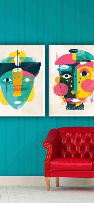 SÜRREAL SANAT ESERİ İKİLİ TABLO