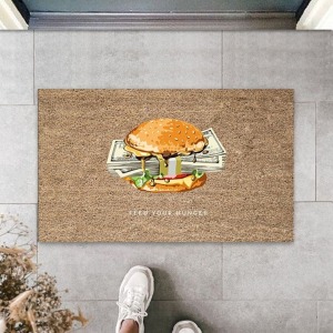 Bej Kapı Önü Paspası Feed You Hunger Desen Ps873