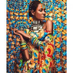 Afrikalı Güzel 2 Sayılarla Boyama Seti Kasnaklı  40 x 50