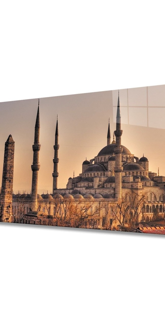 İstanbul Sultan Ahmet Camii Manzara 4mm Dayanıklı Cam Tablo Temperli Cam