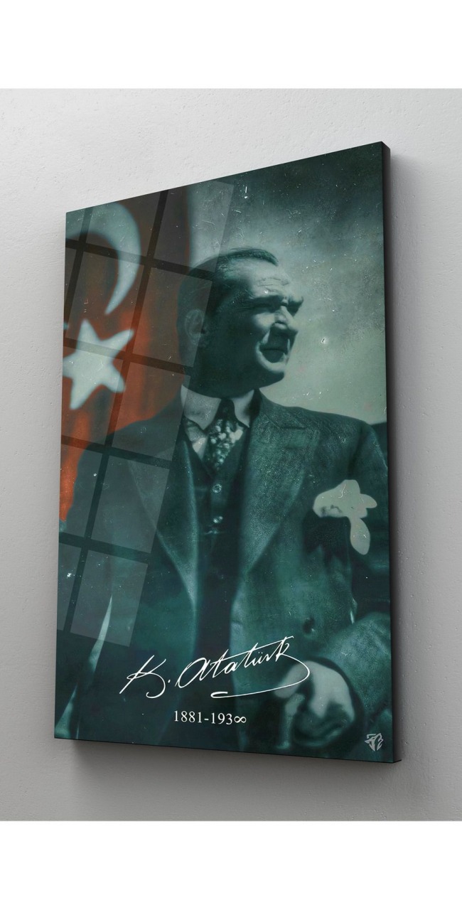 ATATÜRK 4MM TEMPERLİ CAM TABLO