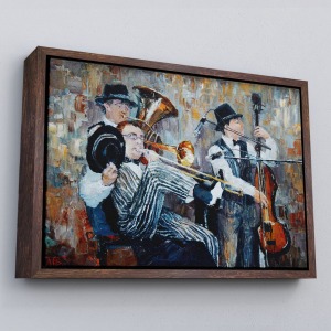 Çerçeveli Müzik Çalan Orkestra Dekoratif Duvar Tablosu-3743
