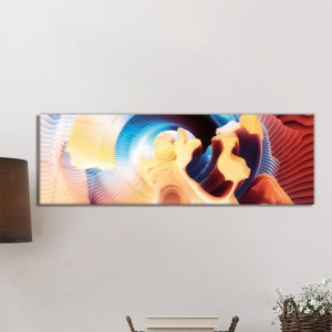 Soyut Desenler Sanatsal Panorama Cam Tablo, Darbelere Dayanıklı Kırılmaz Temperli