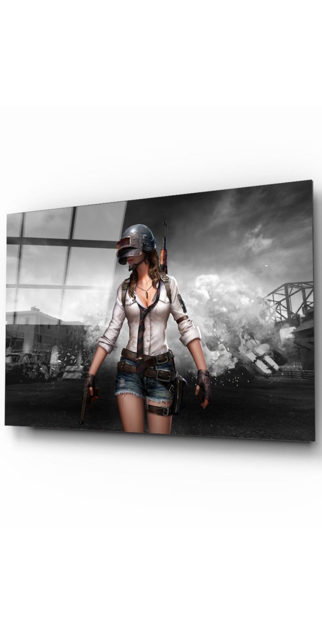 Pubg Kadın Cam Tablo