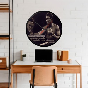 İkonik Spor Fotoğrafları Yuvarlak Kanvas Duvar Saati 265