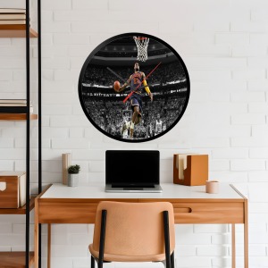 İkonik Spor Fotoğrafları Yuvarlak Kanvas Duvar Saati 325