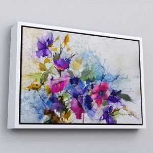 Çerçeveli Modern Sanat Soyut Çiçekler Dekoratif Kanvas Duvar Tablo-3650