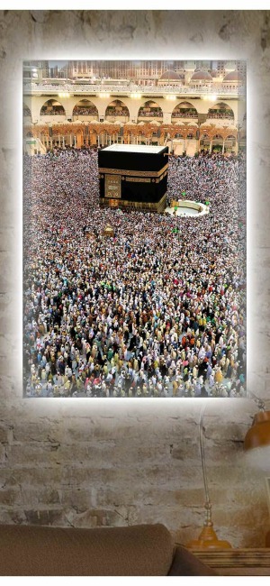 KABE İ MUAZZAMA LEDLİ KANVAS TABLO