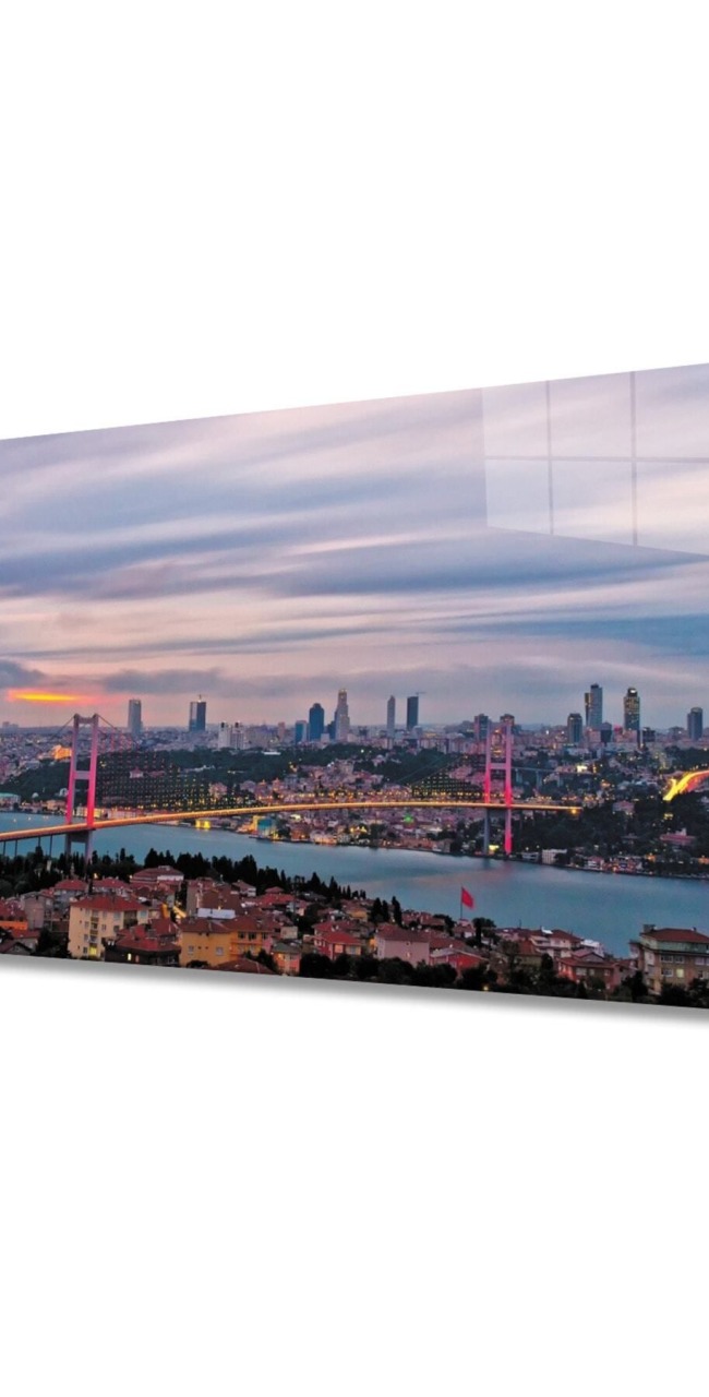 İstanbul Boğazı Manzara 4mm Dayanıklı Cam Tablo Temperli Cam