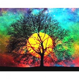  Dingin Ağaç Sayılarla Boyama Seti  Kasnaklı  40 x 50
