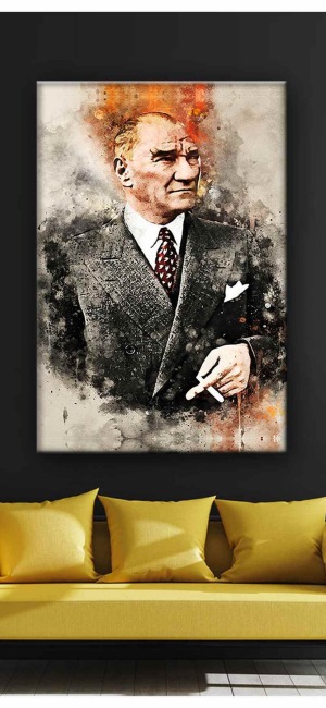 YAĞLI BOYA TARZI ATATÜRK KANVAS TABLO