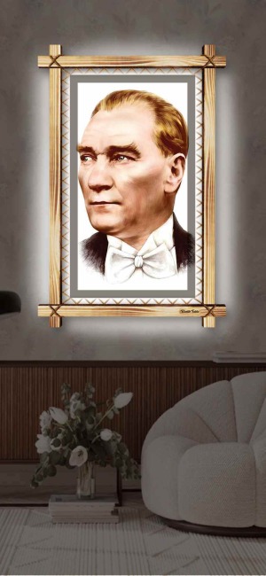 SOYUT ATATÜRK RUSTİK LEDLİ TABLO