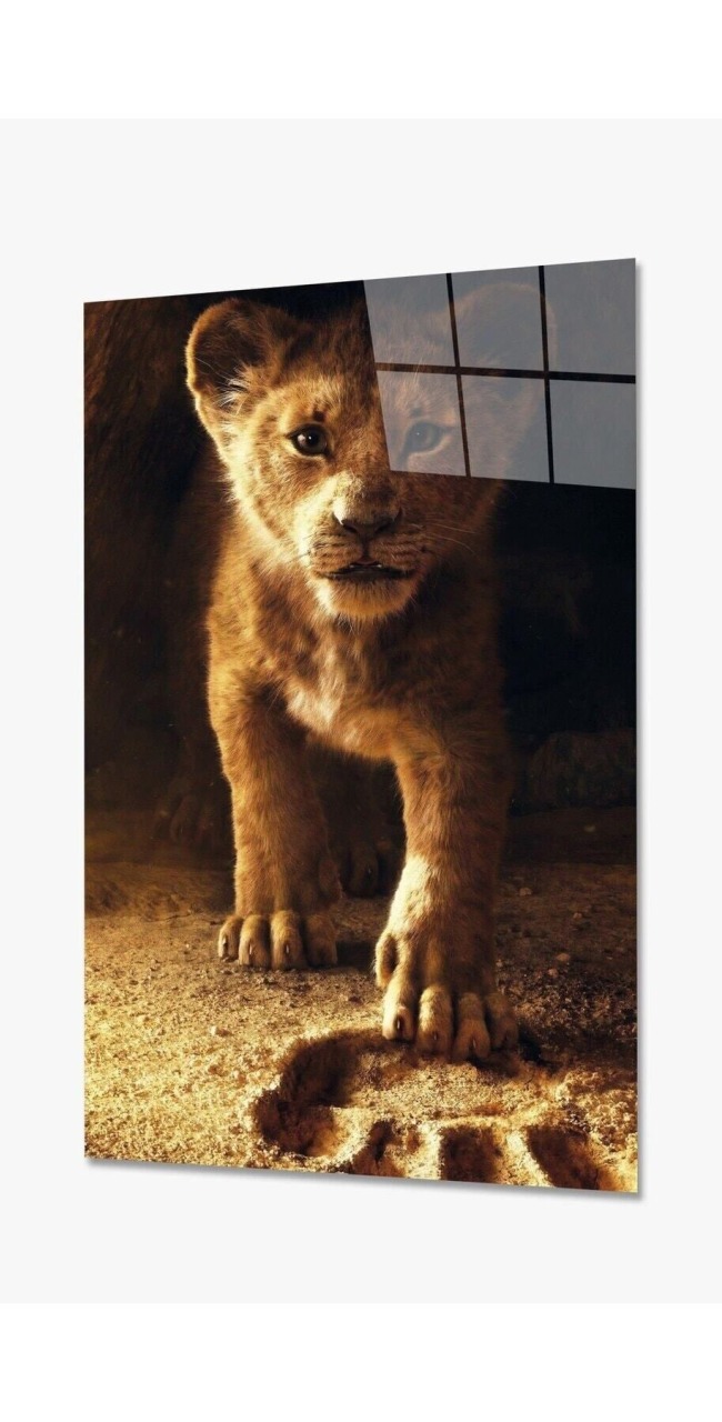 Aslan Hayvan Temperli Cam Tablo