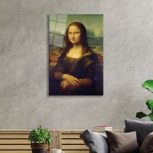 Leonardo Da Vinci Mona Lisa Sanat Cam Tablo,Darbelere Dayanıklı Kırılmaz Temperli