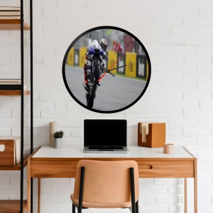 İkonik Spor Fotoğrafları Yuvarlak Kanvas Duvar Saati 2