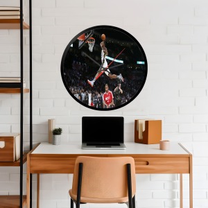 İkonik Spor Fotoğrafları Yuvarlak Kanvas Duvar Saati 364