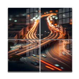 Dört  Parçalı Kombin Cam Tablo 60
