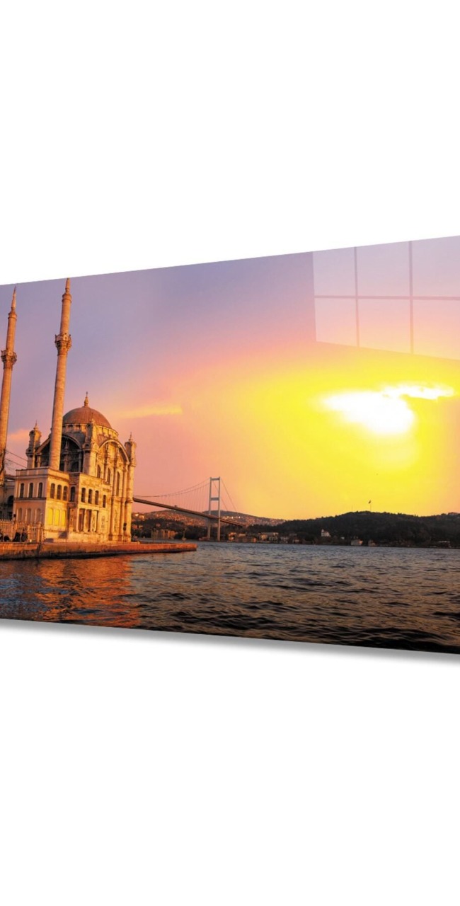 Istanbul Cami Manzara 4mm Dayanıklı Cam Tablo Temperli Cam