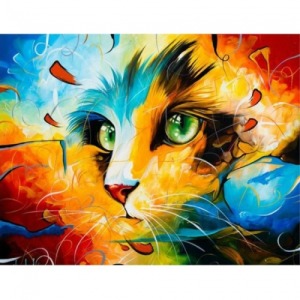  Kedi Portre 2 Sayılarla Boyama Seti  Kasnaklı  40 x 50
