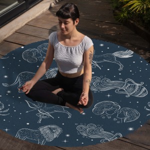 Yoga, Meditasyon,Burçlar ve Mandala Temalı,  Meditasyon Halısı 83