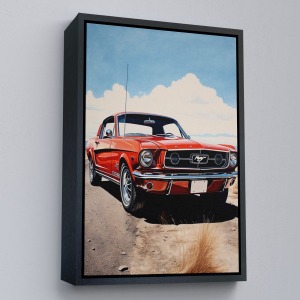 Çerçeveli Kırmızı Mustang Tablo-7971