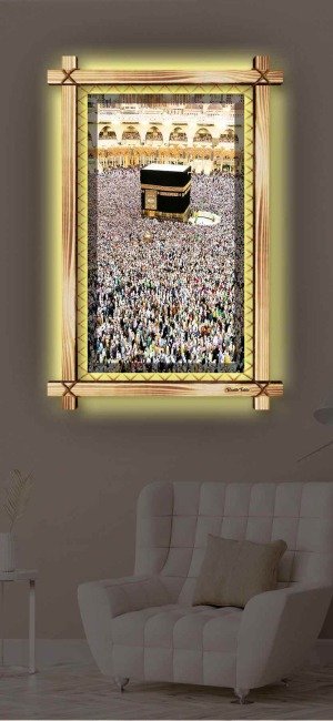 KABE İ MUAZZAMA RUSTİK LEDLİ TABLO