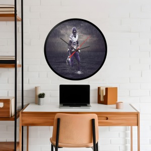 İkonik Spor Fotoğrafları Yuvarlak Kanvas Duvar Saati 30