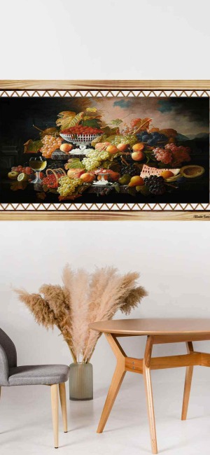 PASTEL RENKLİ MEYVELER RUSTİK  TABLO