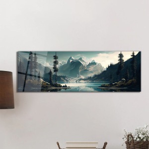 Sakin Bir Orman Manzarası Panorama Cam Tablo, Darbelere Dayanıklı Kırılmaz Temperli