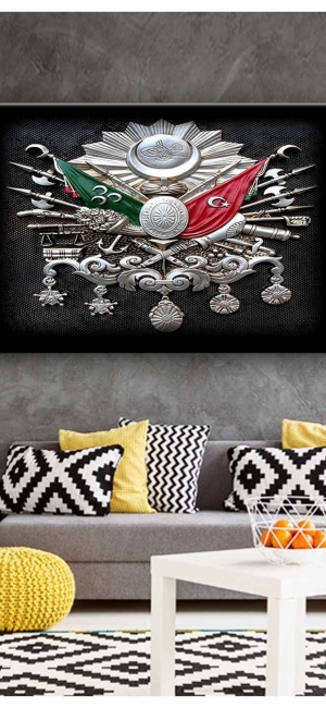 ŞIK SİYAH GÜMÜŞ TUĞRA KANVAS TABLO