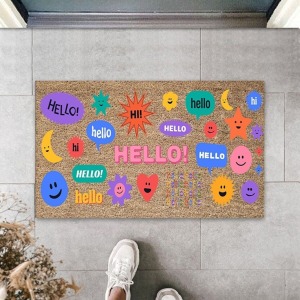 Çok Renkli Kapı Önü Paspası Hello Desen Ps859