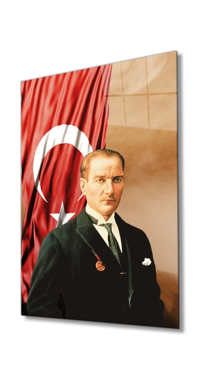 Atatürk Cam Tablo 4 mm Dayanıklı Temperli Cam