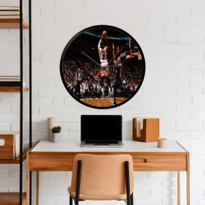 İkonik Spor Fotoğrafları Yuvarlak Kanvas Duvar Saati 337