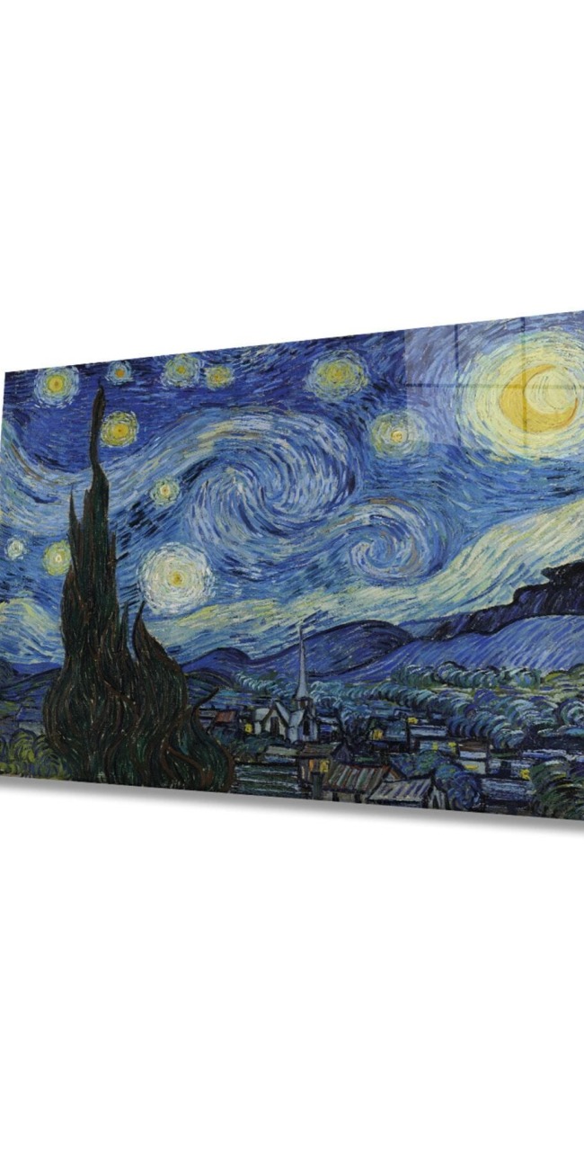 Vincent van Gogh Cam Tablo, Ev Ve Ofis Duvar Dekoru Hediyelik Büyük Tablo Dayanıklı Cam