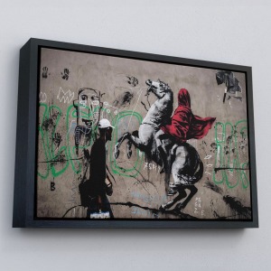 Çerçeveli Banksy Napolyon Geçişi Alpler Kanvas Tablosu-5094