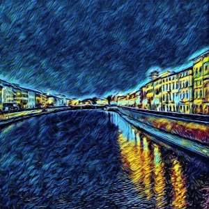  Mavi Nehir Sayılarla Boyama Seti  Kasnaklı  40 x 50