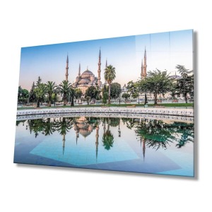 İstanbul Cami Manzara 4mm Dayanıklı Cam Tablo Temperli Cam