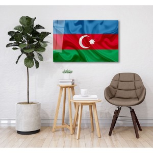 Azerbaycan Respublikası Bayrağı Cam Tablo, Darbelere Dayanıklı Kırılmaz Temperli