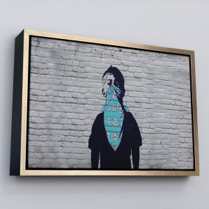 Çerçeveli Bansky Anarşist Çocuk Kanvas Tablosu-5025