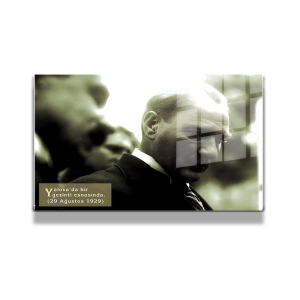 Atatürk Cam Tablo Yatay 698